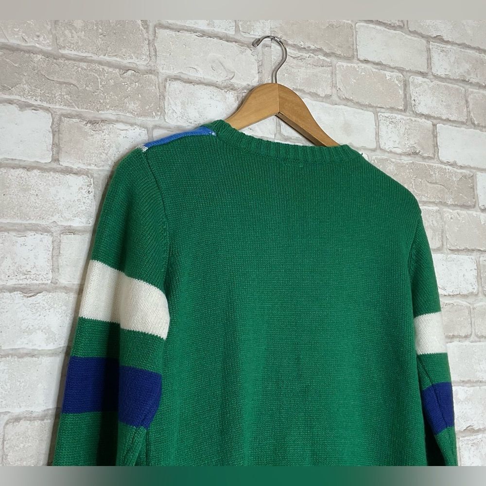 Festive Knit Green Christmas Santa Crewneck Size XL 14-16 - Picture 11 of 16